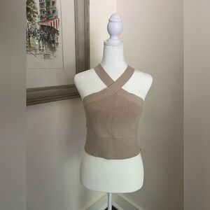 A&F Knit Crossover Halter Top